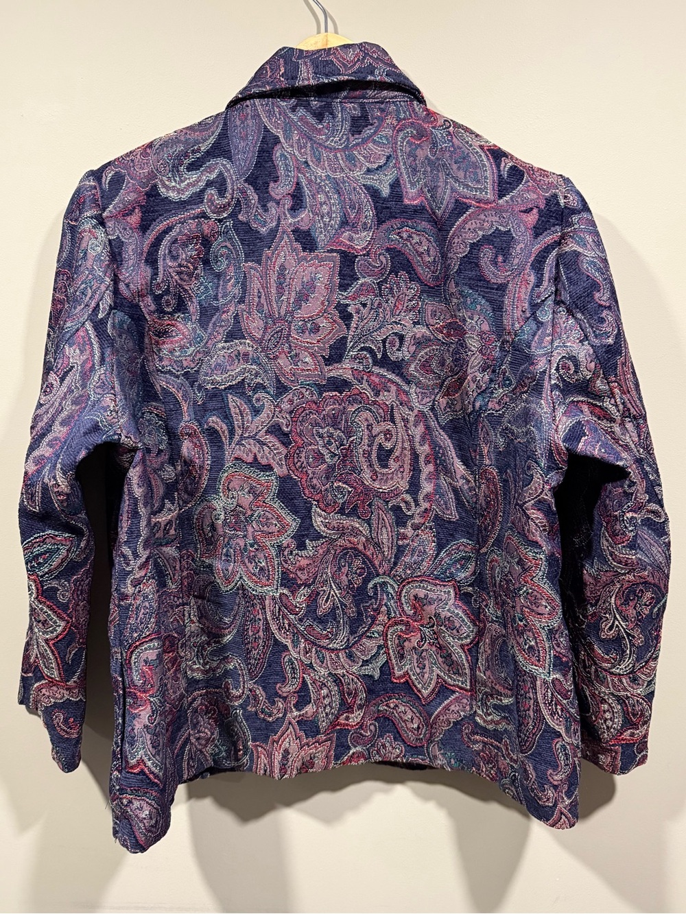 BonWorth Paisley tapestry style Zip Jacket — Navy, Burgundy & Purple - Picture 4 of 5